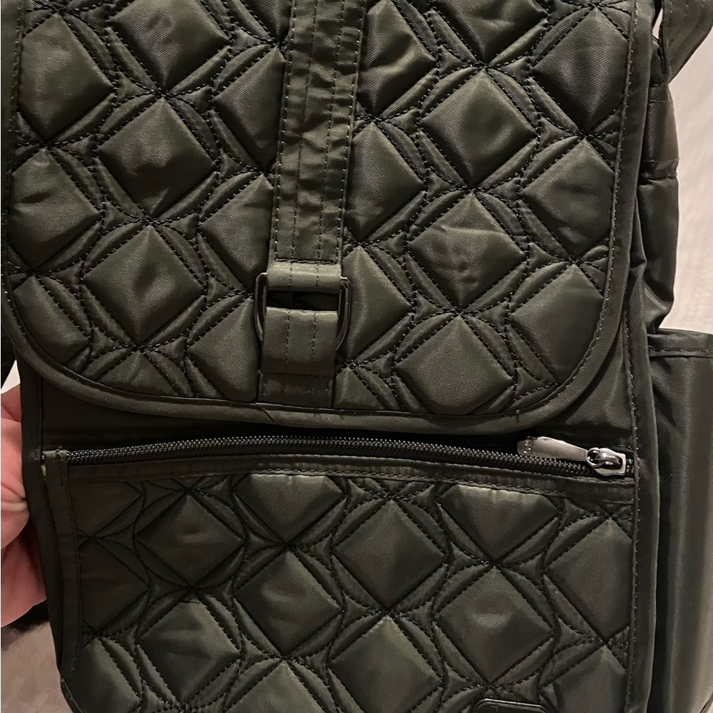 Lug Quilted Crossbody Bag in Olive Green